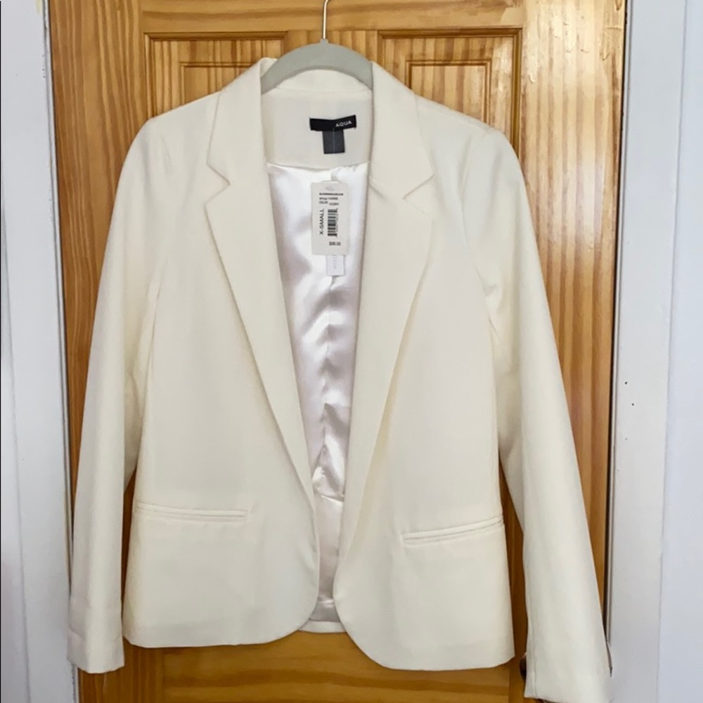 Aqua off white blazer